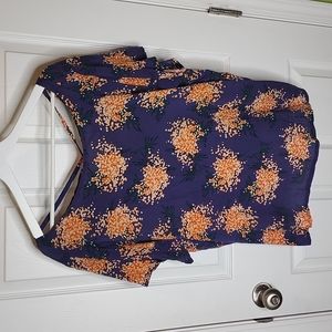 C.O.C. Floral Boat Neck & V-Neck Back Top, Women's 3XL